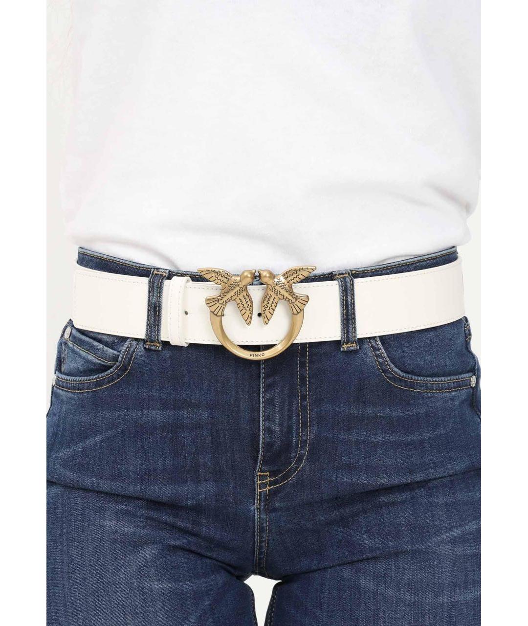 PINKO Белый кожаный ремень, фото 5