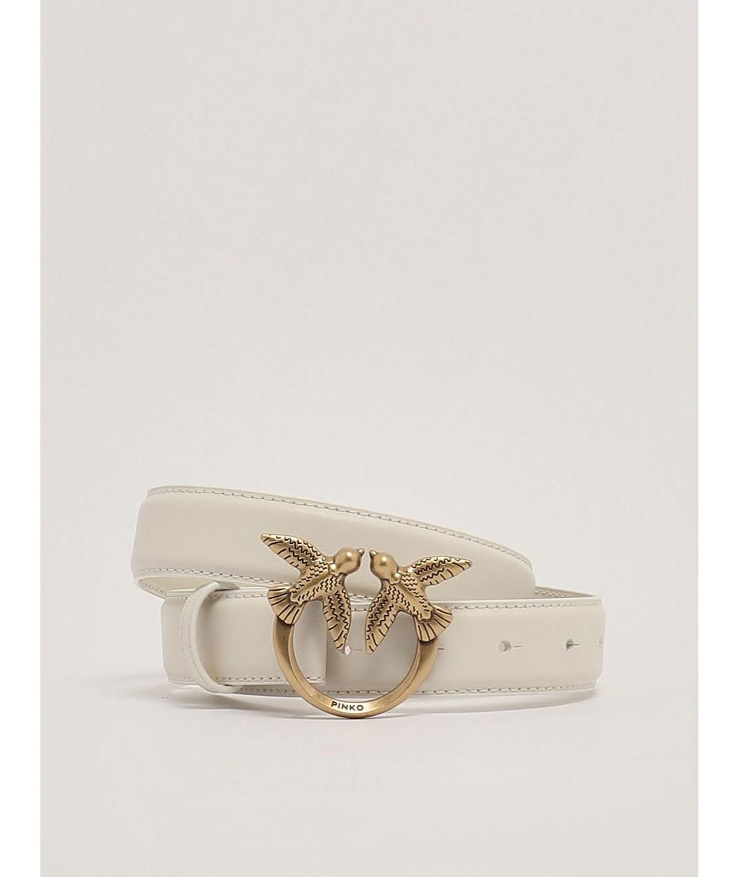 PINKO Белый кожаный ремень, фото 4