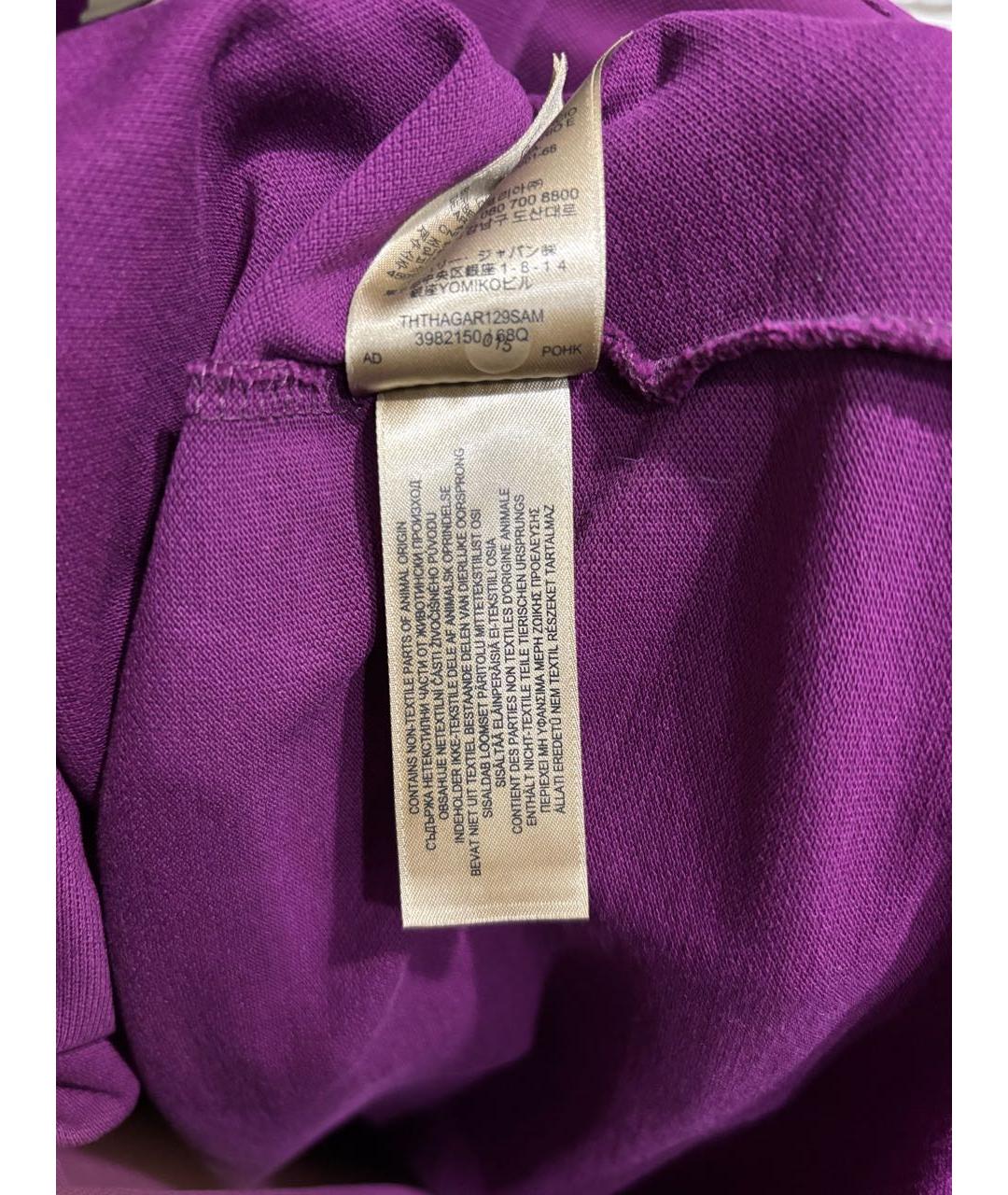 BURBERRY Фиолетовое хлопковое поло с коротким рукавом, фото 7