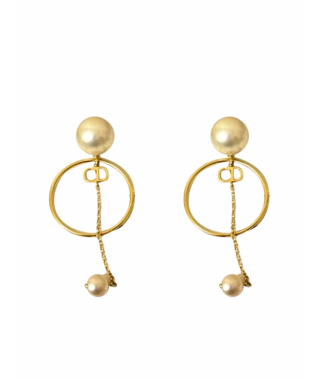 CHRISTIAN DIOR Золотые металлические серьги, фото 1