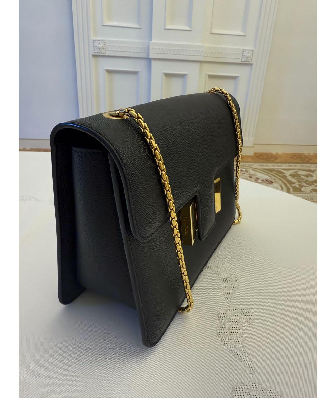 TOM FORD Черная кожаная сумка через плечо, фото 3