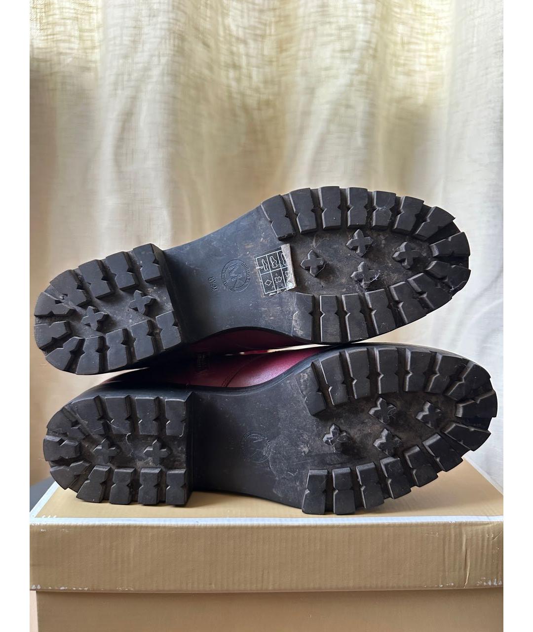 MICHAEL MICHAEL KORS Бордовые кожаные полусапоги, фото 5