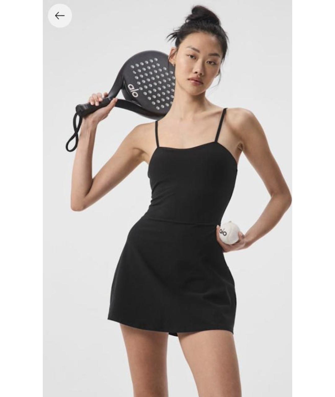 ALO YOGA Черное полиэстеровое повседневное платье, фото 5