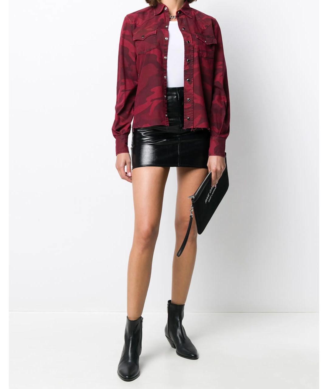 SAINT LAURENT Бордовая хлопковая рубашка, фото 2