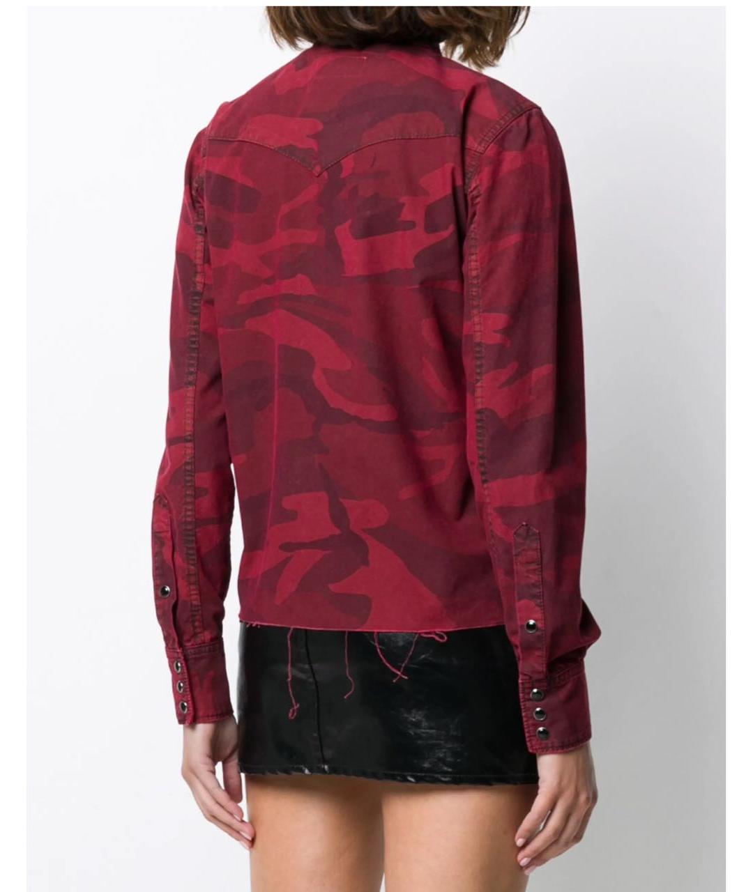 SAINT LAURENT Бордовая хлопковая рубашка, фото 4