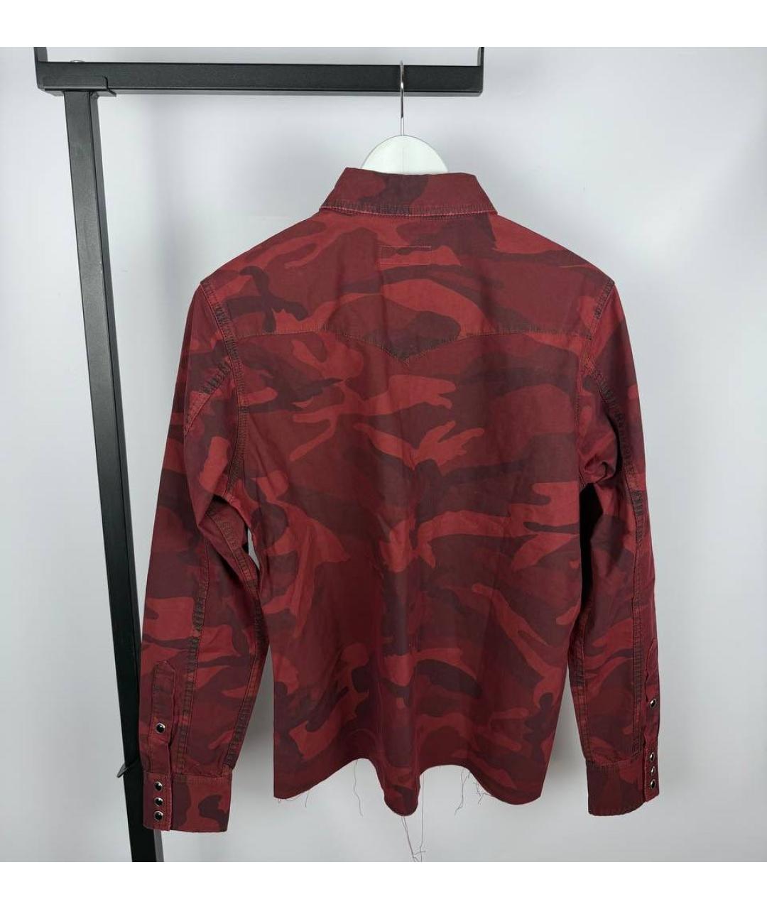 SAINT LAURENT Бордовая хлопковая рубашка, фото 6