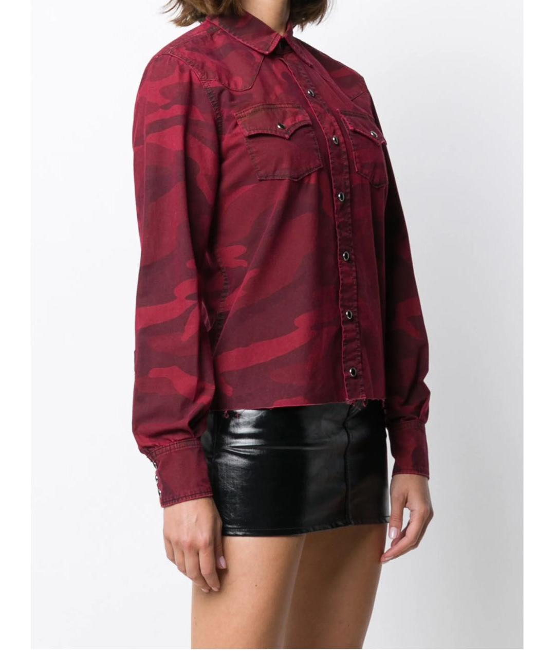 SAINT LAURENT Бордовая хлопковая рубашка, фото 3