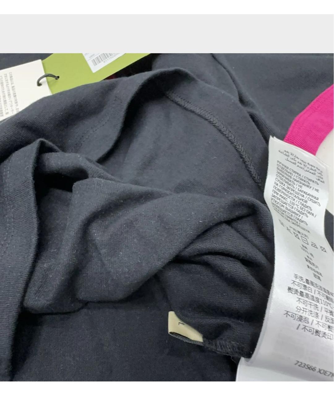 GUCCI Черная хлопковая футболка, фото 7