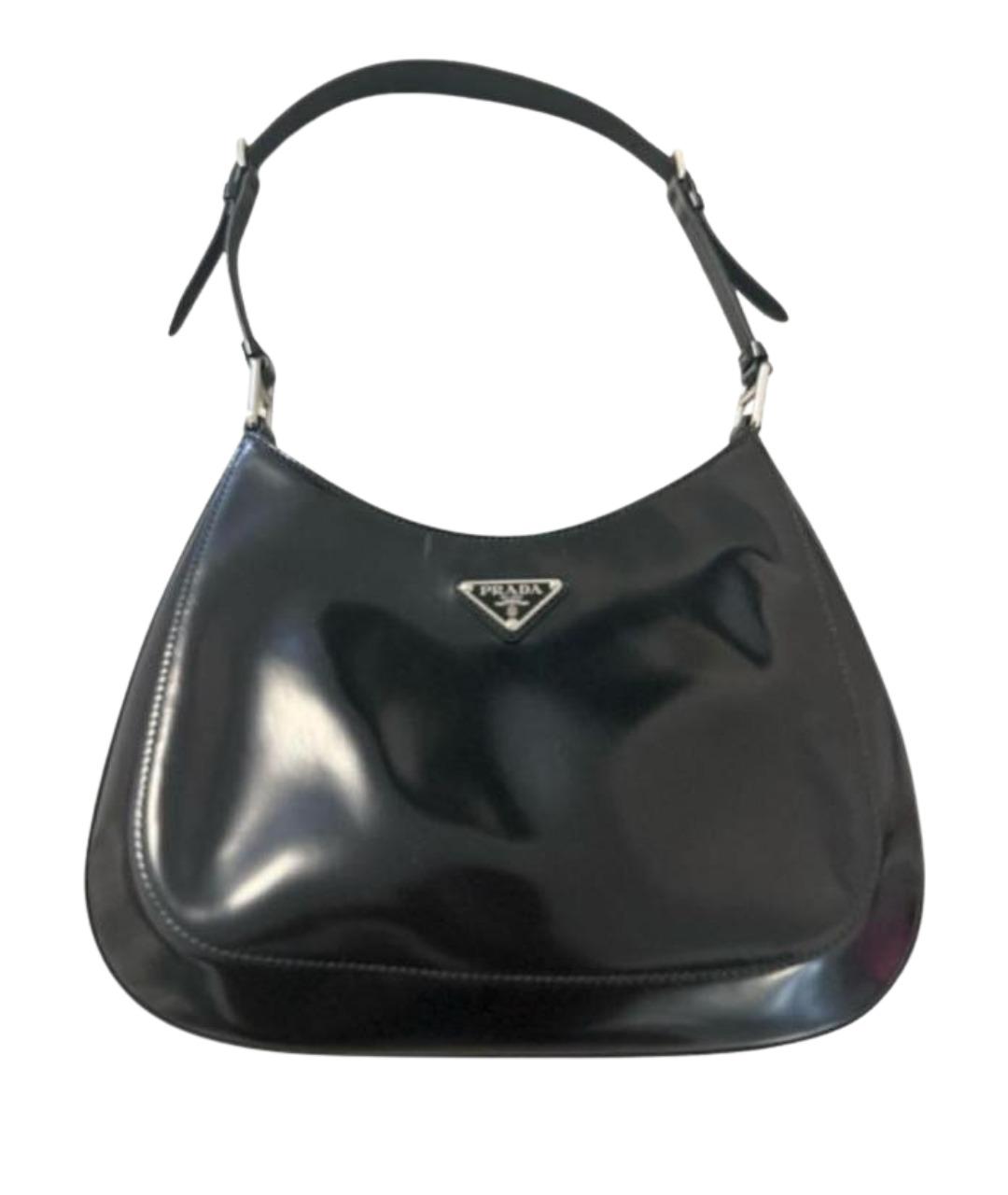 PRADA Черная сумка с короткими ручками из лакированной кожи, фото 1