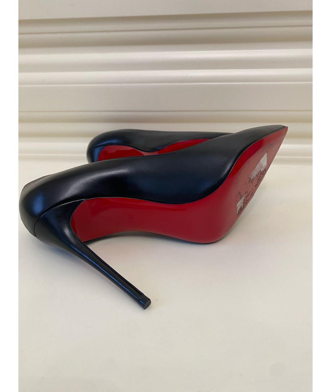 CHRISTIAN LOUBOUTIN Черные кожаные туфли, фото 7