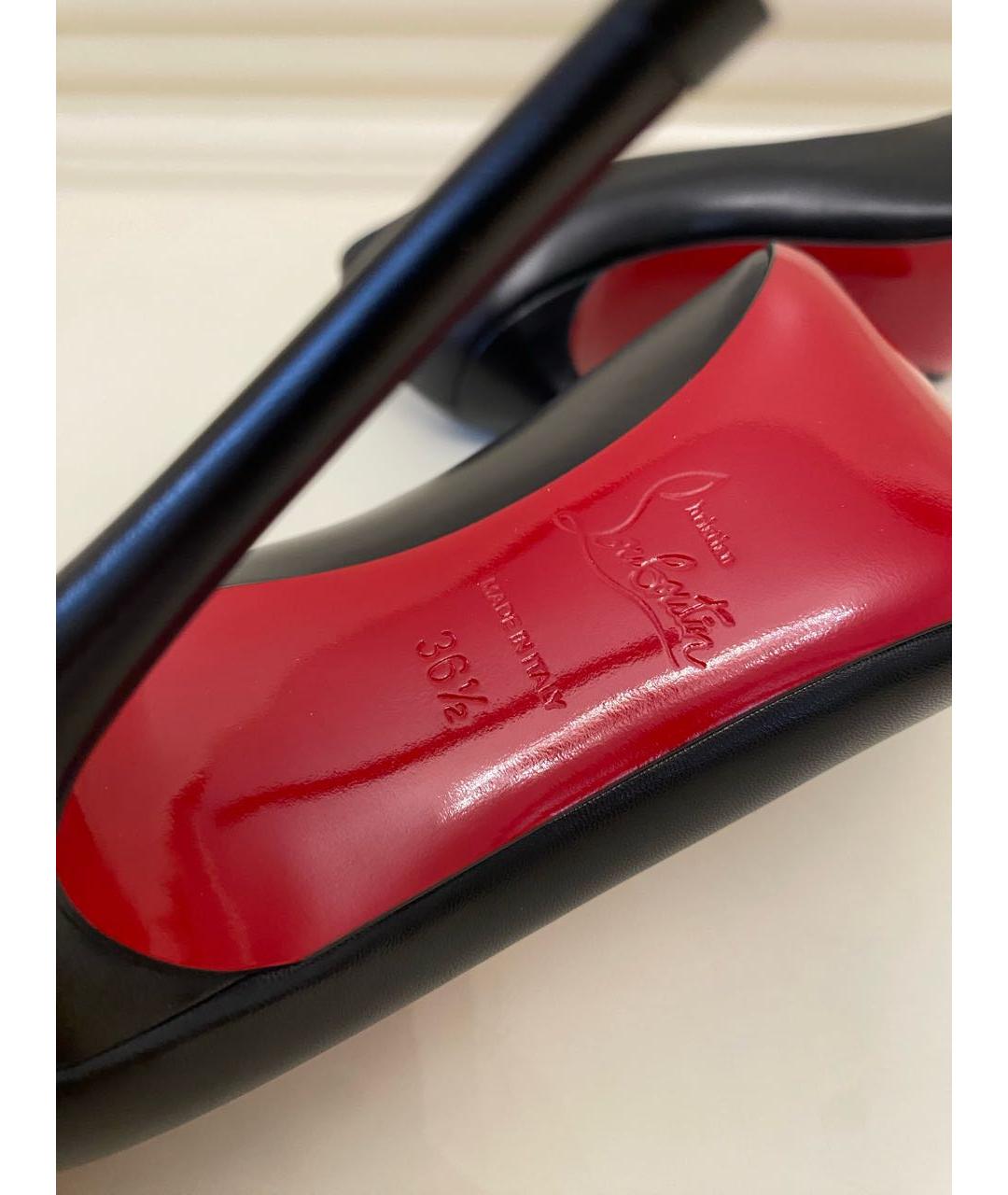 CHRISTIAN LOUBOUTIN Черные кожаные туфли, фото 8