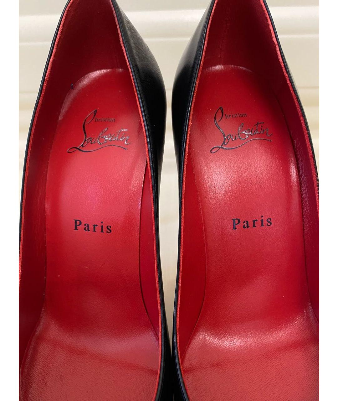 CHRISTIAN LOUBOUTIN Черные кожаные туфли, фото 4