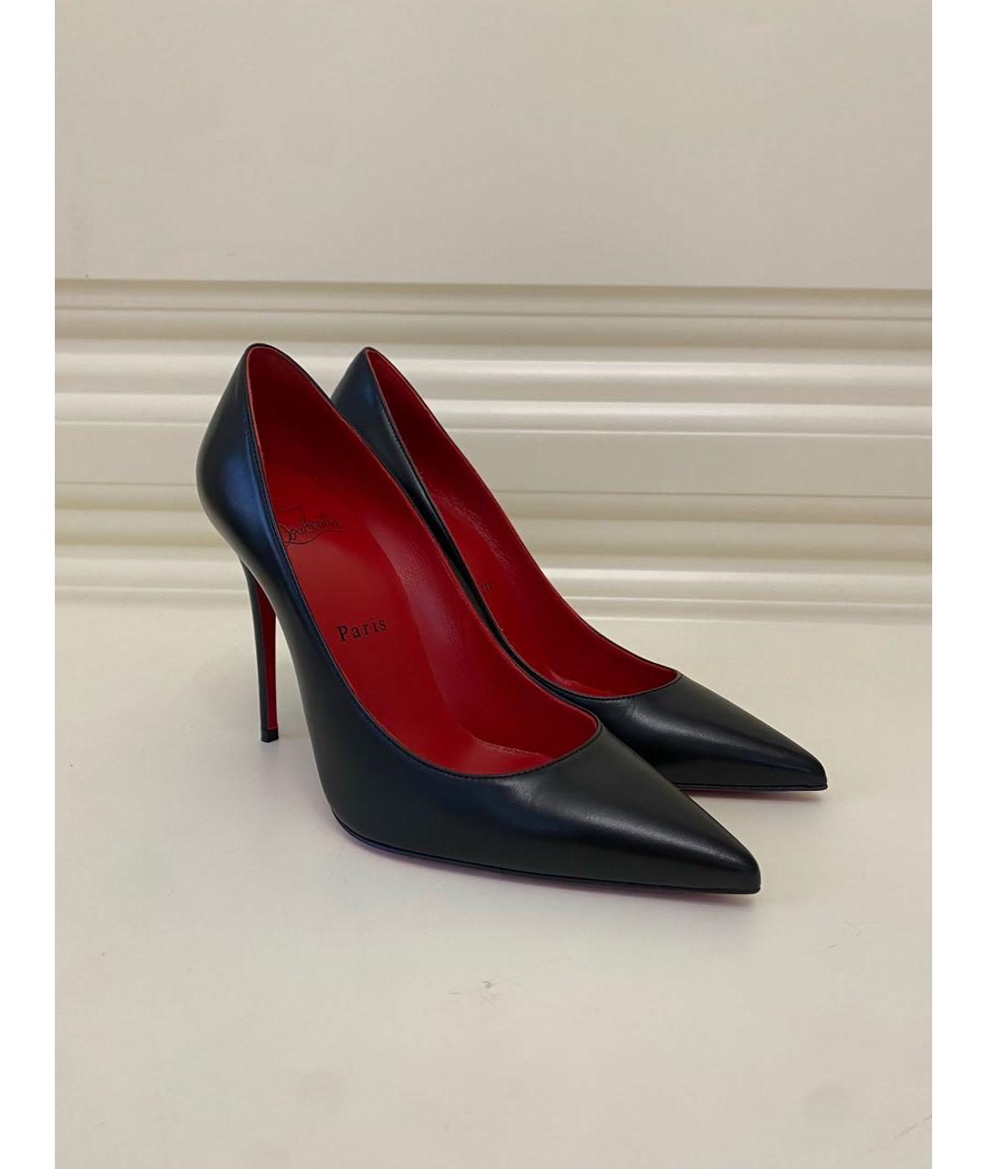 CHRISTIAN LOUBOUTIN Черные кожаные туфли, фото 2