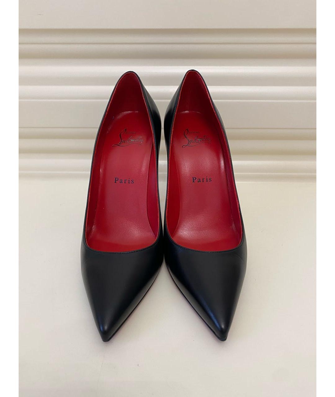 CHRISTIAN LOUBOUTIN Черные кожаные туфли, фото 3