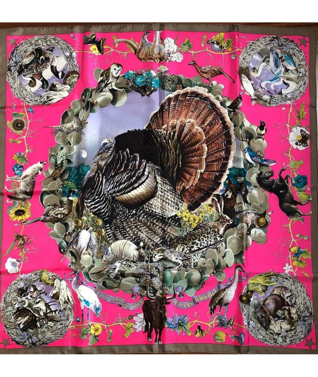 HERMES Мульти шелковый платок, фото 8