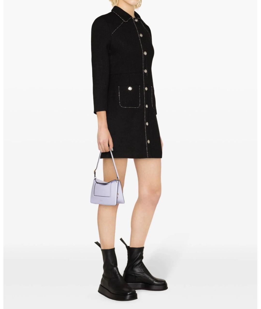 MAJE Черное твидовое повседневное платье, фото 4