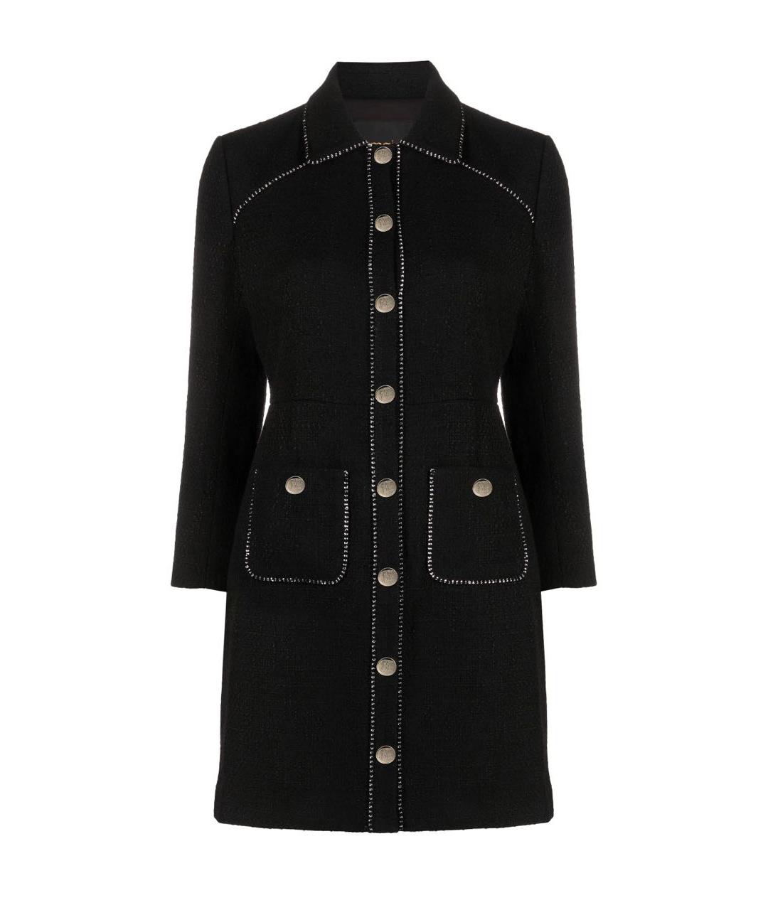 MAJE Черное твидовое повседневное платье, фото 1