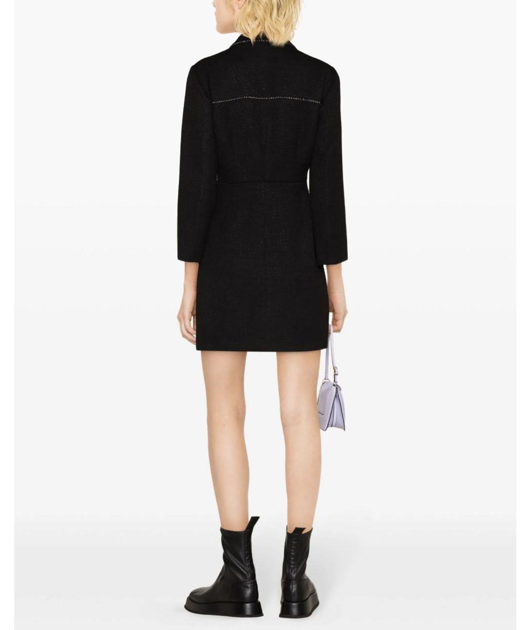 MAJE Черное твидовое повседневное платье, фото 2