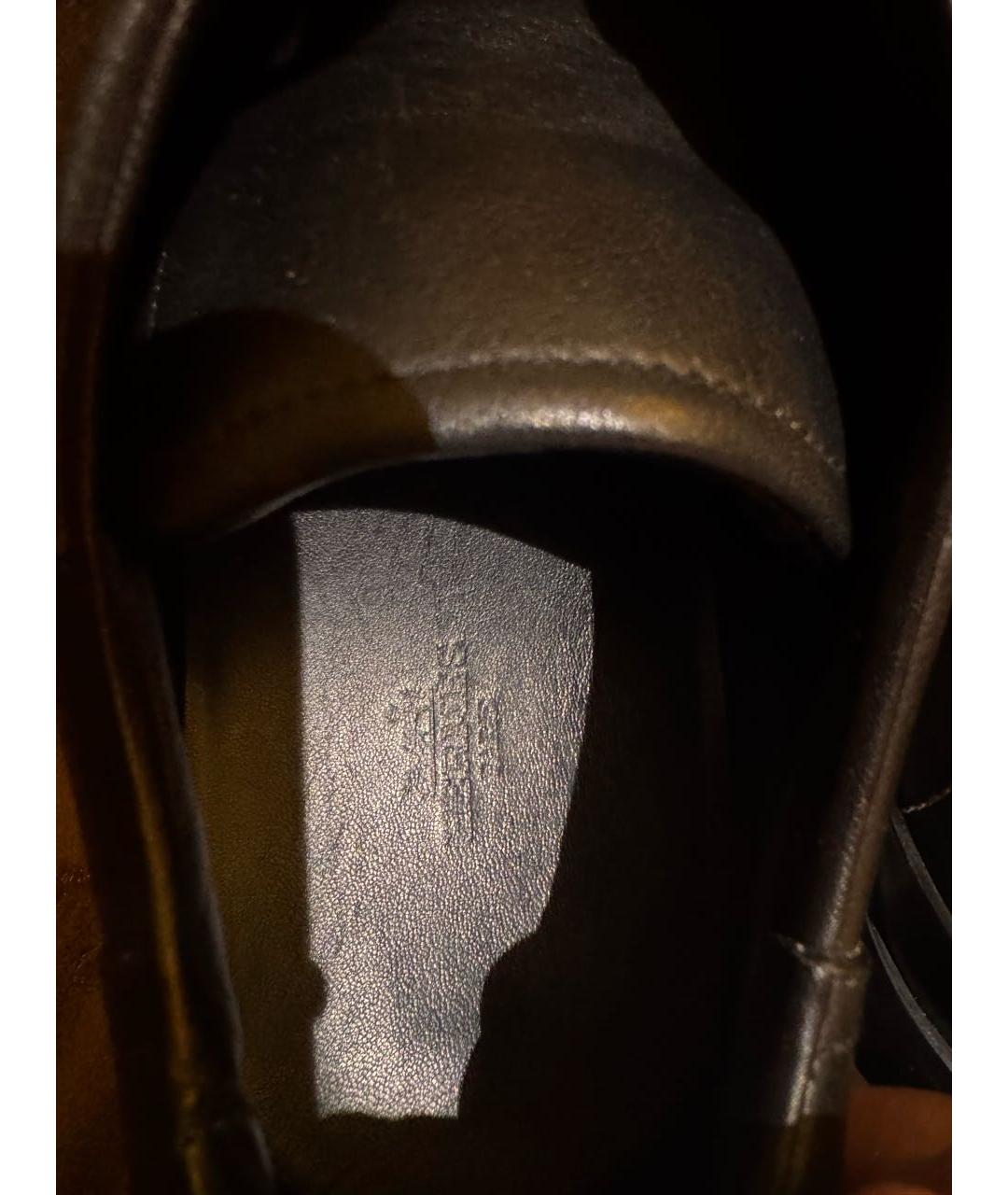 HERMES Черные кожаные низкие кроссовки / кеды, фото 8