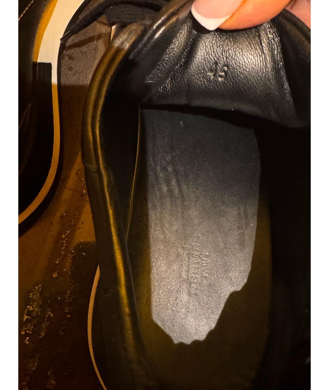 HERMES Черные кожаные низкие кроссовки / кеды, фото 7