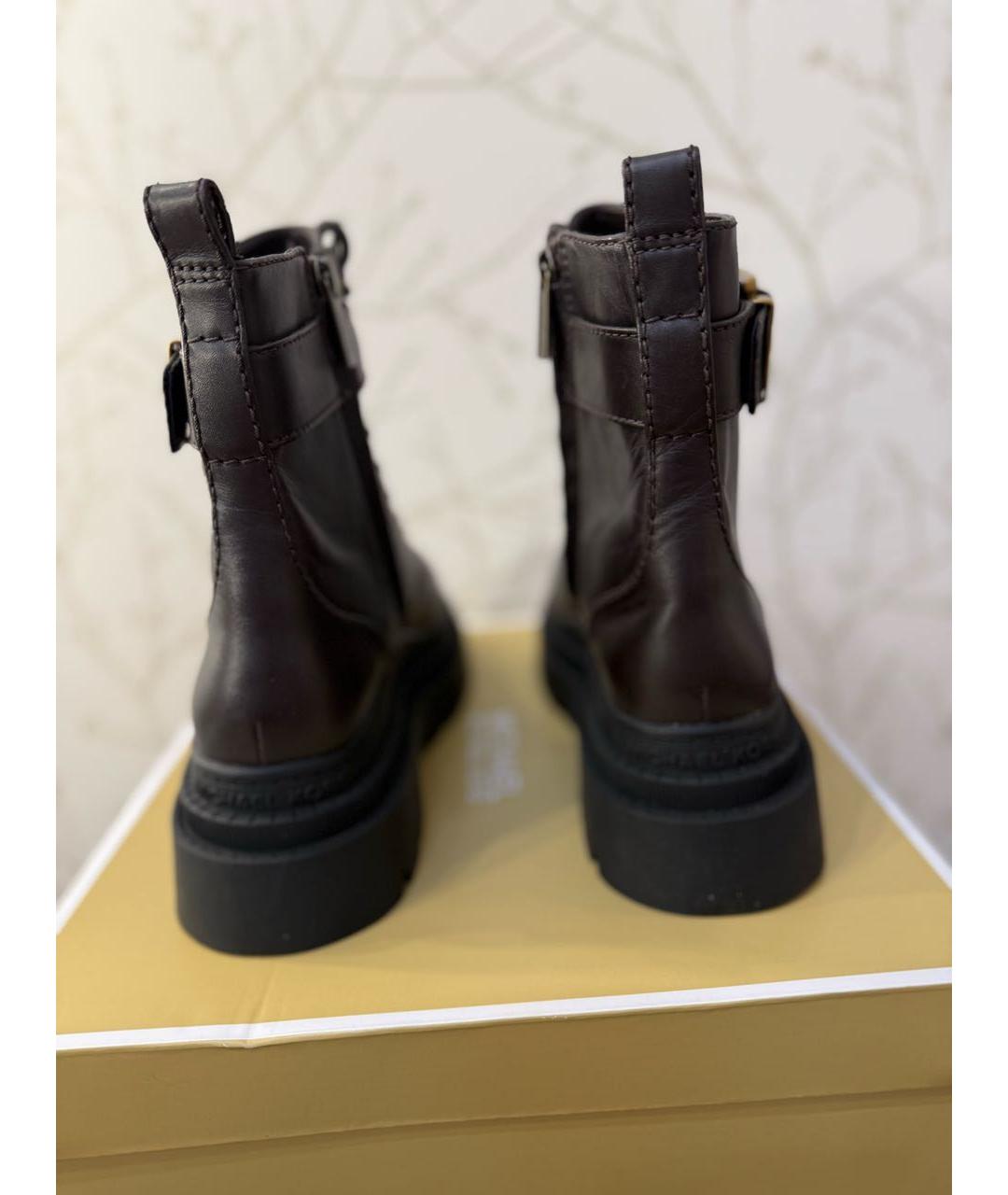 MICHAEL MICHAEL KORS Коричневые кожаные ботинки, фото 4