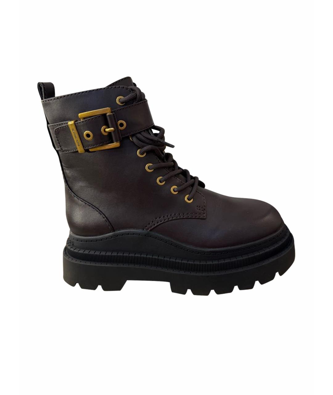 MICHAEL MICHAEL KORS Коричневые кожаные ботинки, фото 1