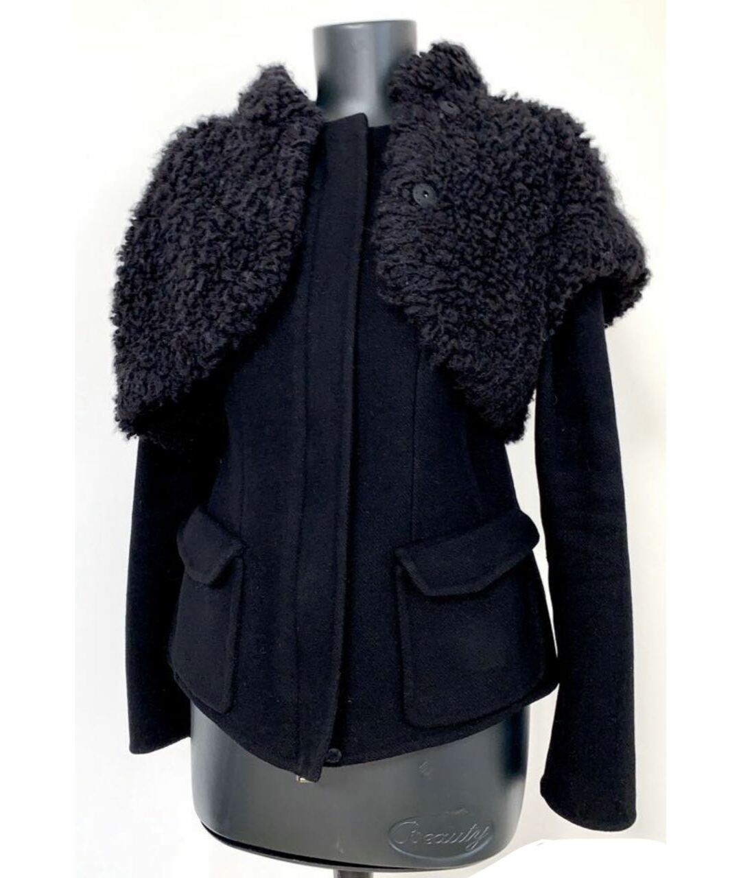 ERMANNO SCERVINO Черное шерстяное пальто, фото 7