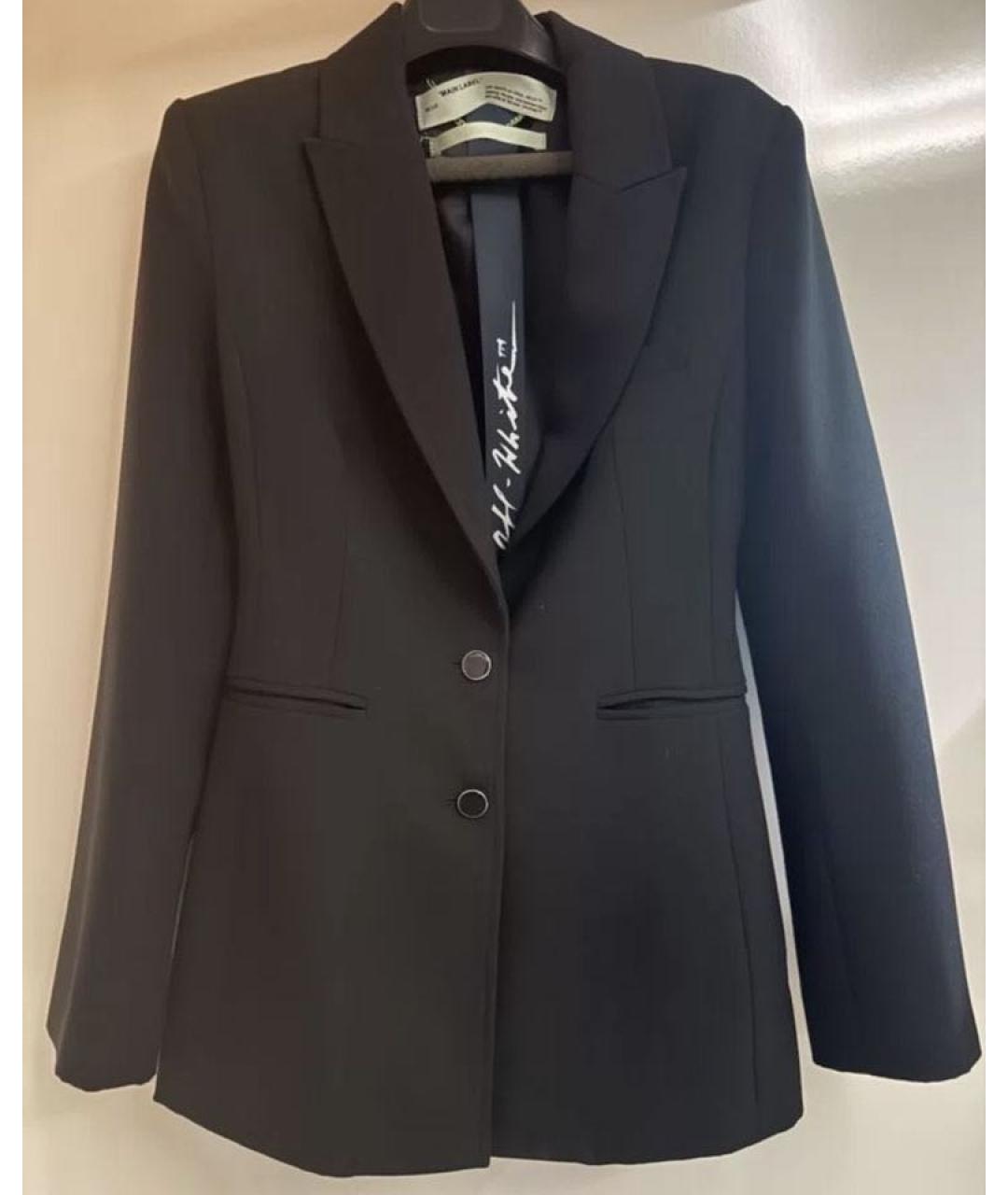 OFF-WHITE Черный шерстяной жакет/пиджак, фото 6