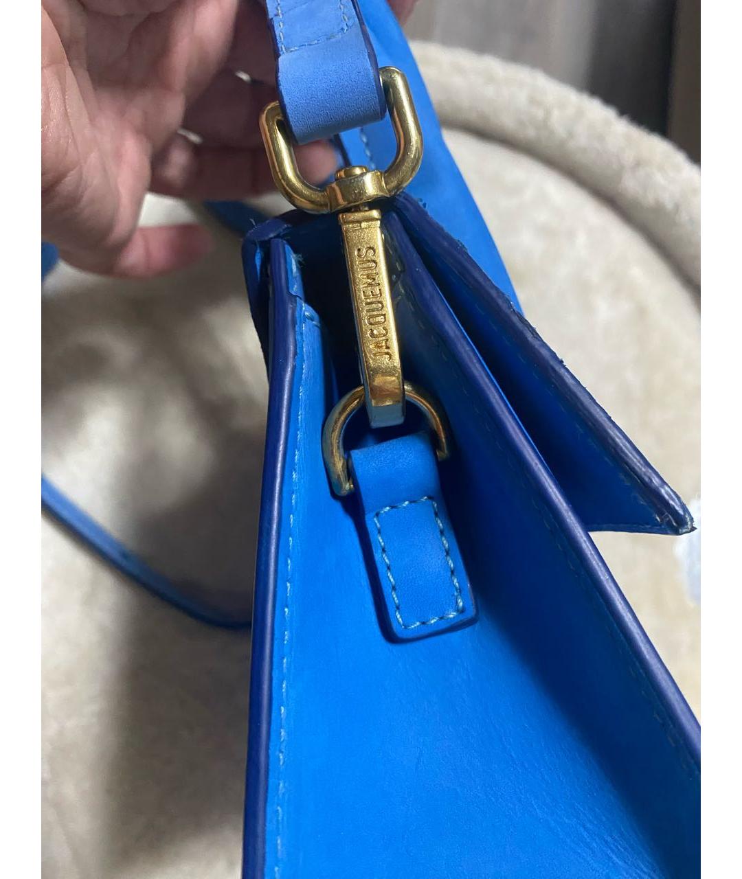 JACQUEMUS Синяя кожаная сумка через плечо, фото 6