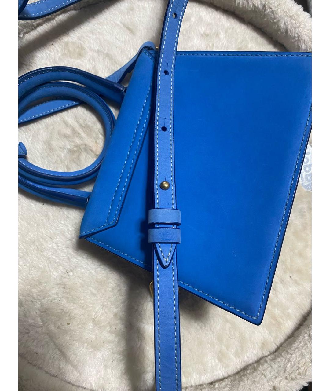JACQUEMUS Синяя кожаная сумка через плечо, фото 8