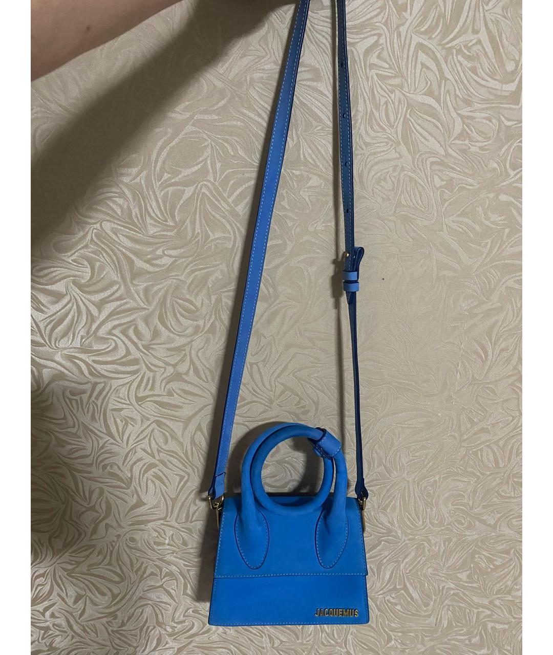 JACQUEMUS Синяя кожаная сумка через плечо, фото 2