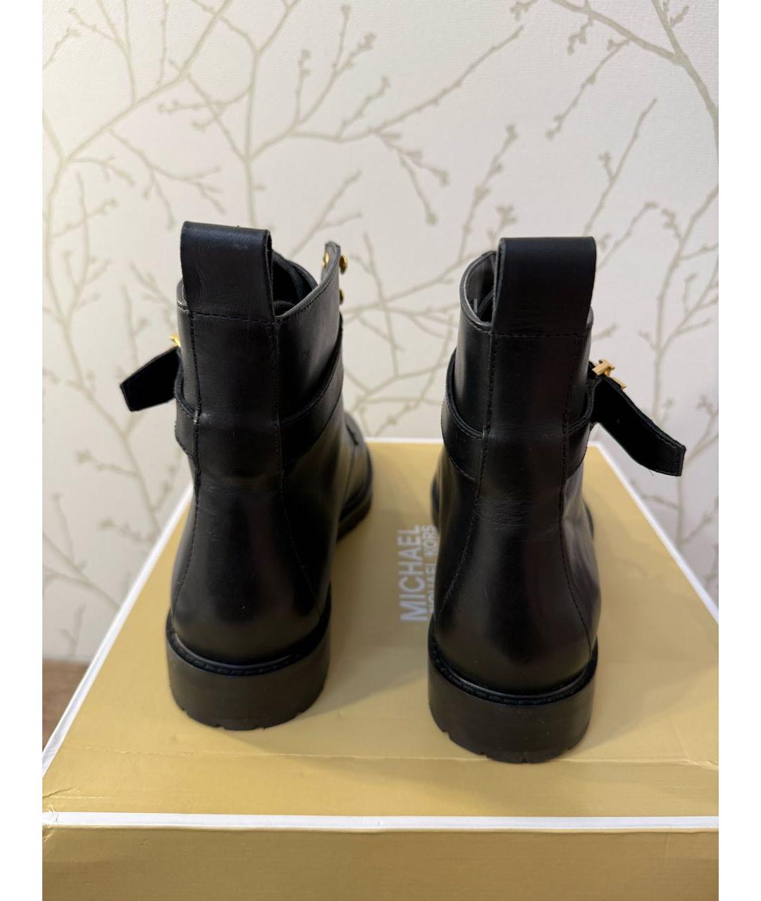 RALPH LAUREN Черные кожаные ботинки, фото 4