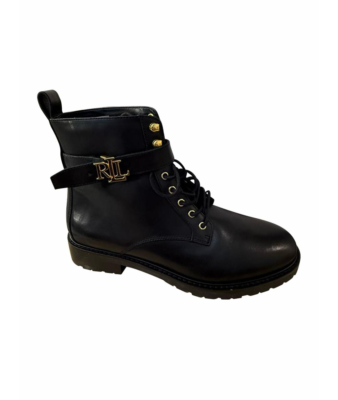 RALPH LAUREN Черные кожаные ботинки, фото 8