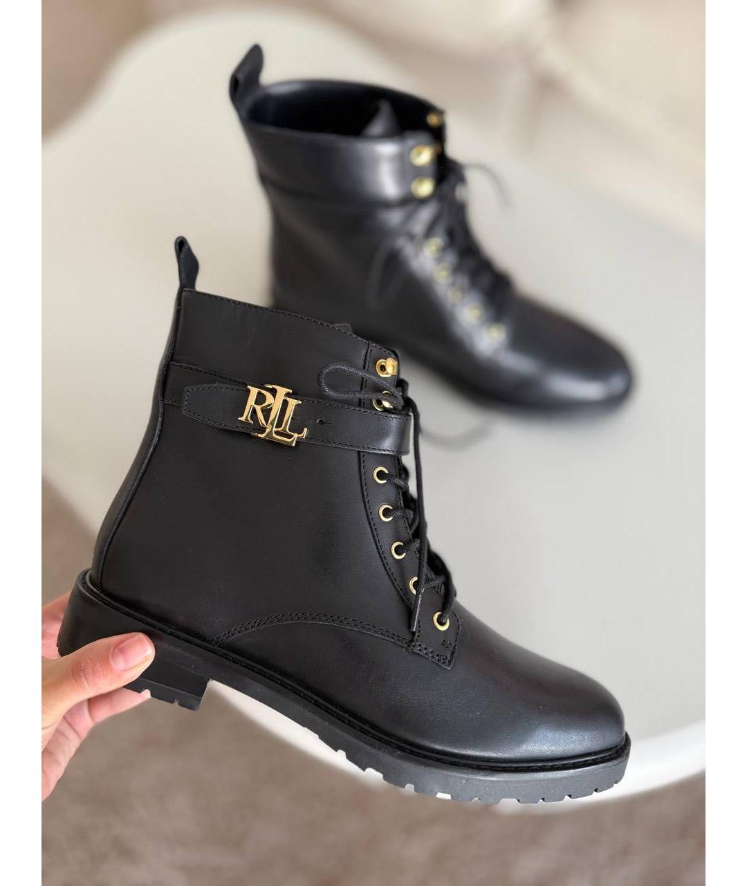 RALPH LAUREN Черные кожаные ботинки, фото 7