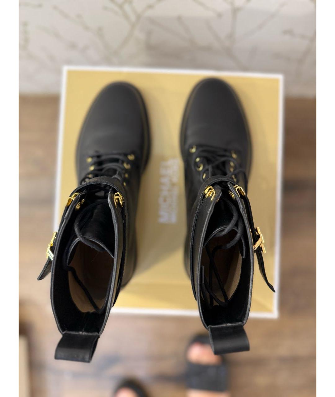 RALPH LAUREN Черные кожаные ботинки, фото 3