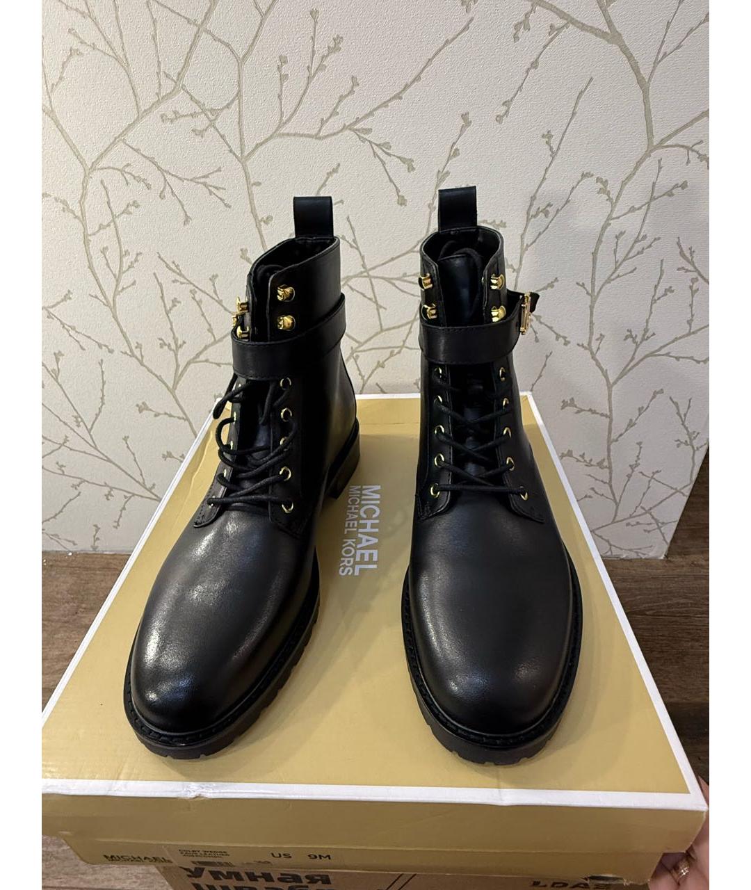 RALPH LAUREN Черные кожаные ботинки, фото 2