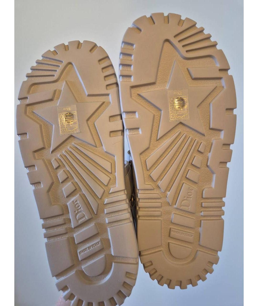 CHRISTIAN DIOR Бежевые кожаные сандалии, фото 5