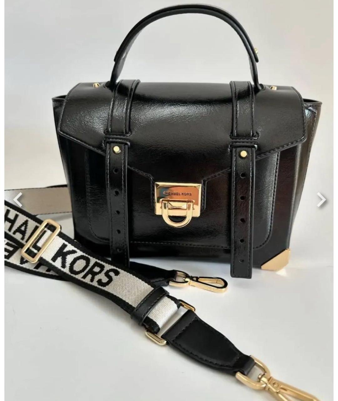 MICHAEL KORS Черная кожаная сумка через плечо, фото 6