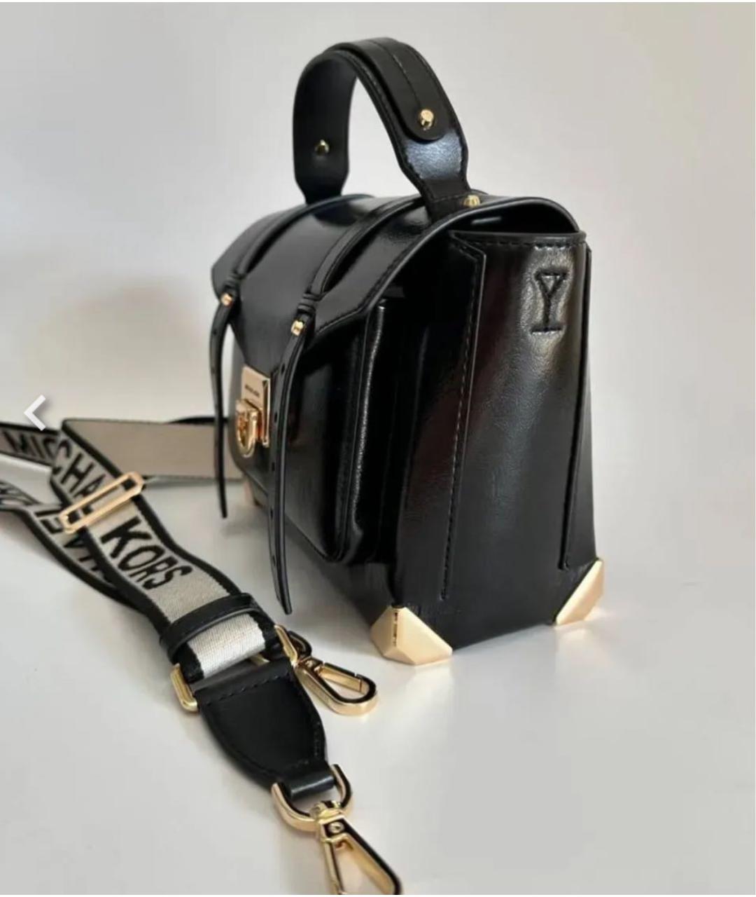 MICHAEL KORS Черная кожаная сумка через плечо, фото 2