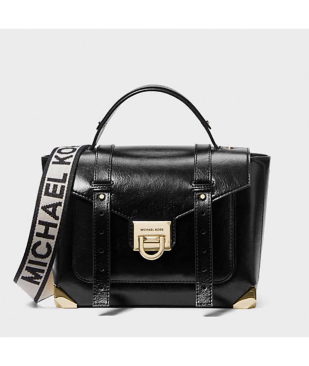 MICHAEL KORS Черная кожаная сумка через плечо, фото 9