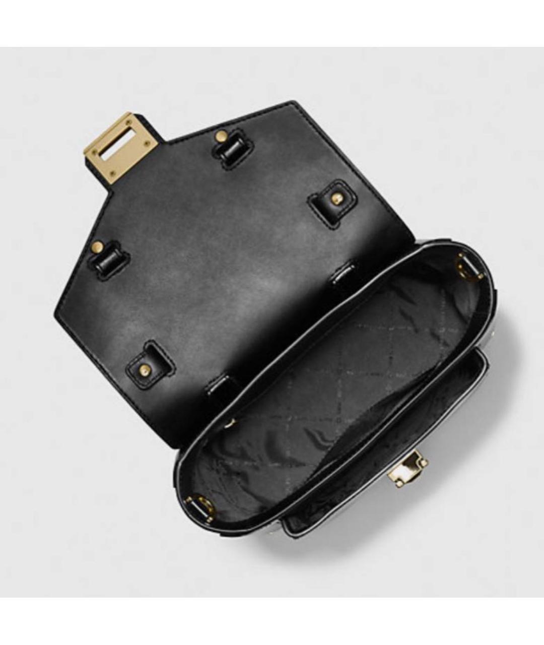 MICHAEL KORS Черная кожаная сумка через плечо, фото 4