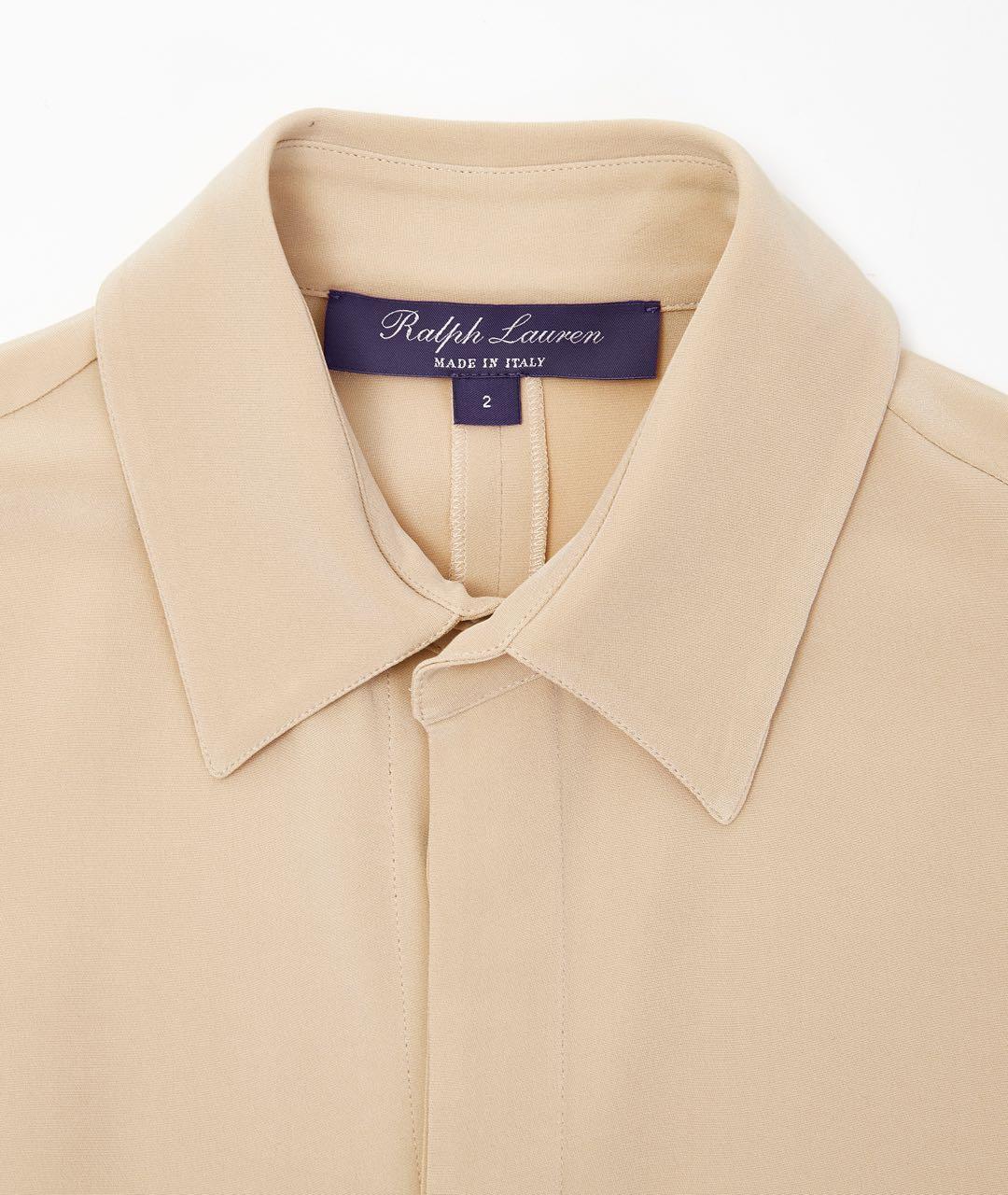 RALPH LAUREN Бежевое шелковое повседневное платье, фото 3