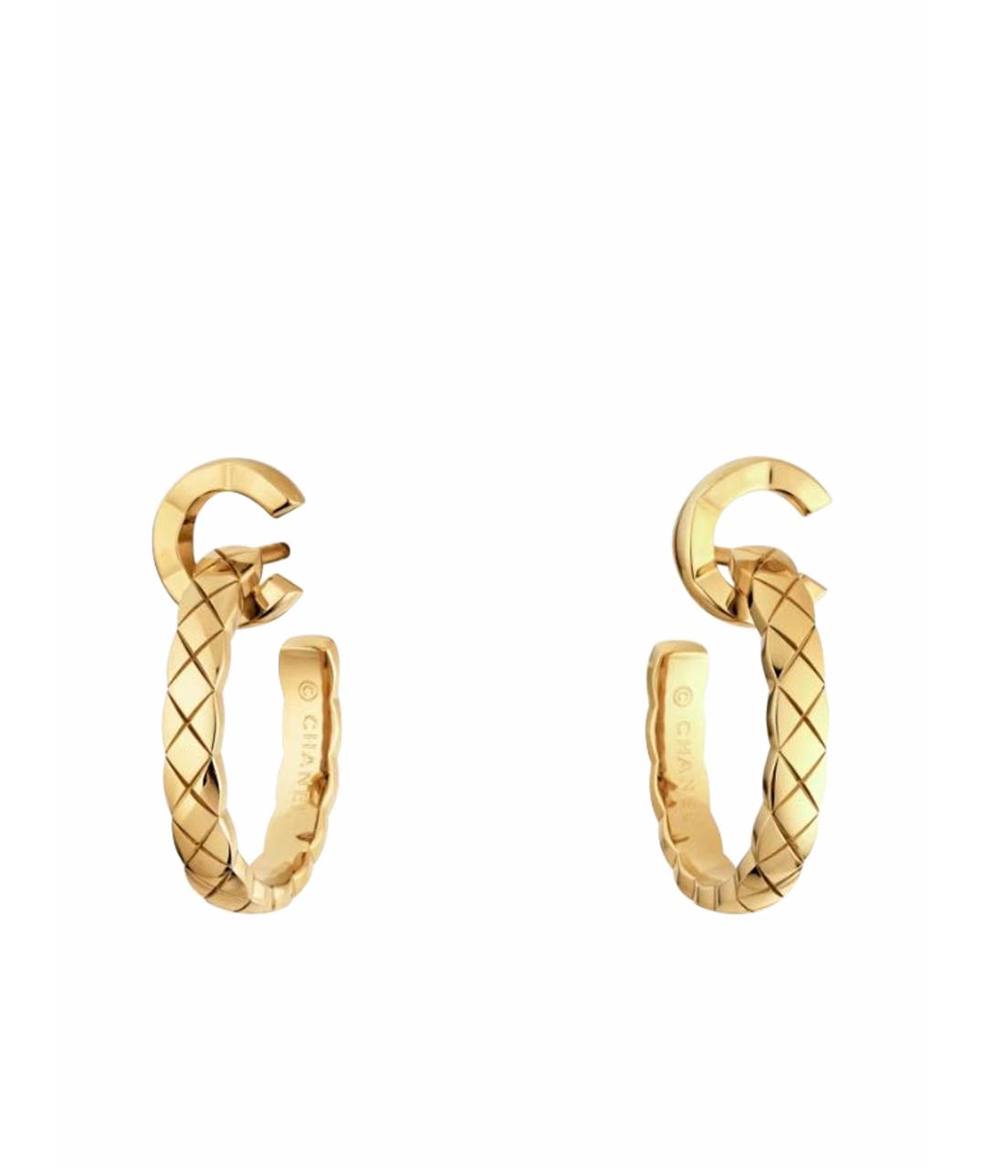 CHANEL Желтые серьги из желтого золота, фото 1