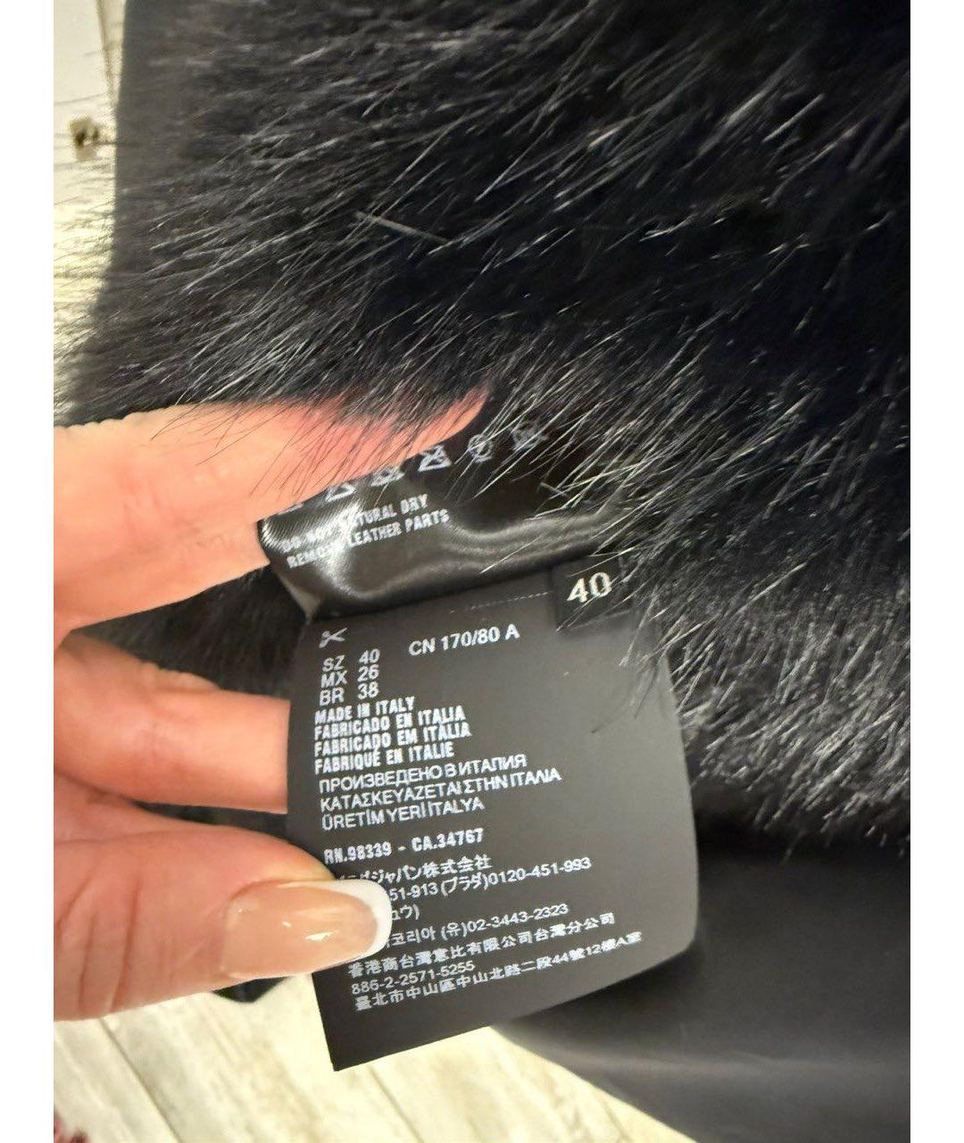 PRADA Черная меховая шуба, фото 5