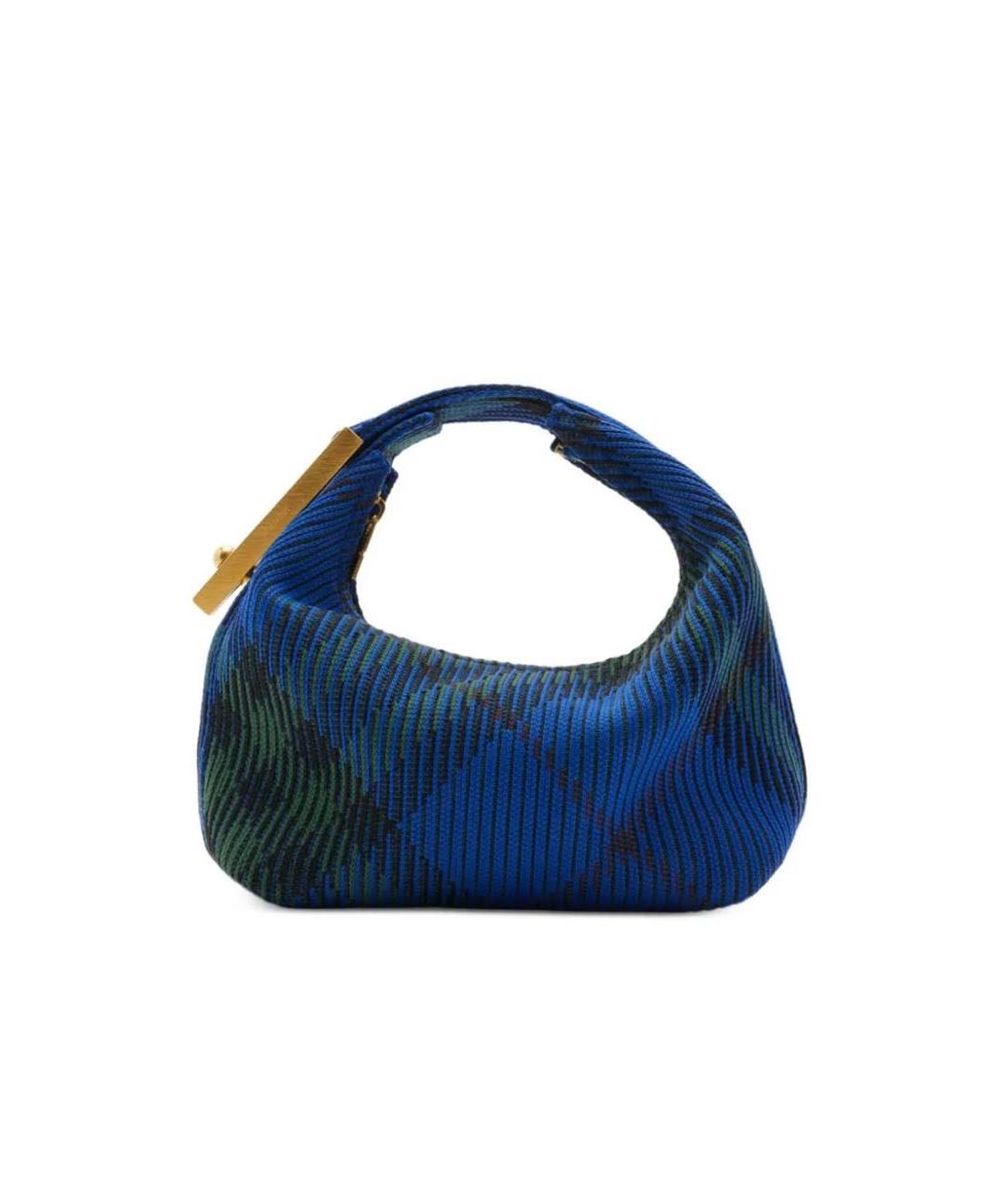 BURBERRY Темно-синяя тканевая сумка с короткими ручками, фото 3