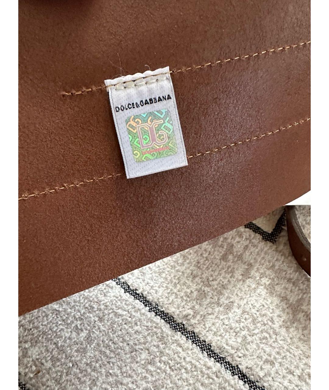 DOLCE&GABBANA Коричневый кожаный ремень, фото 3
