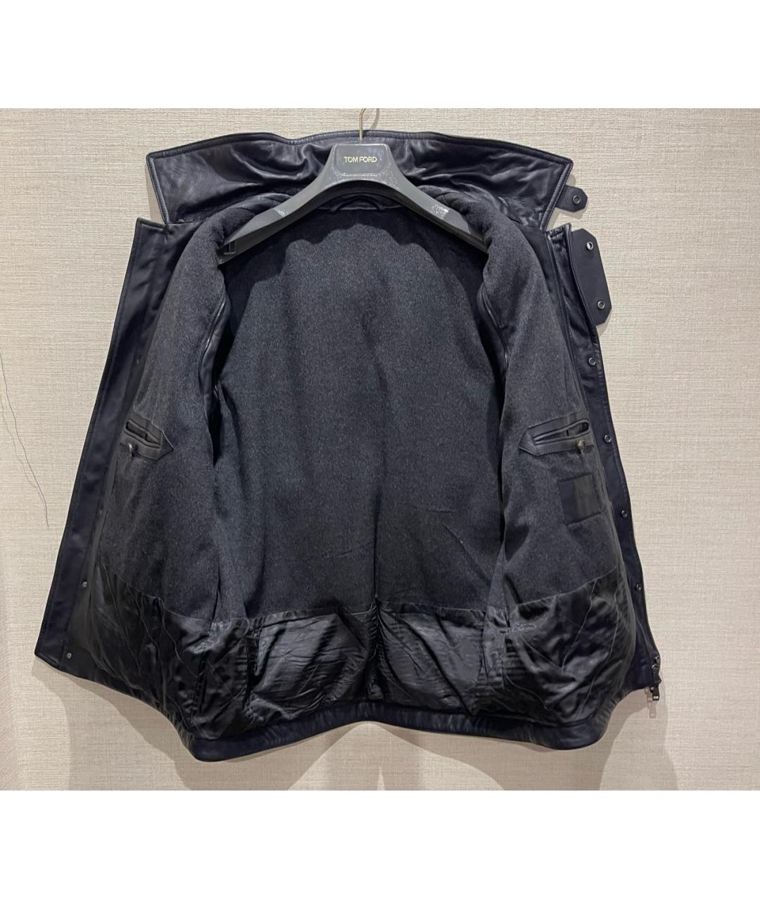 BRIONI Черный кожаный жилет, фото 2