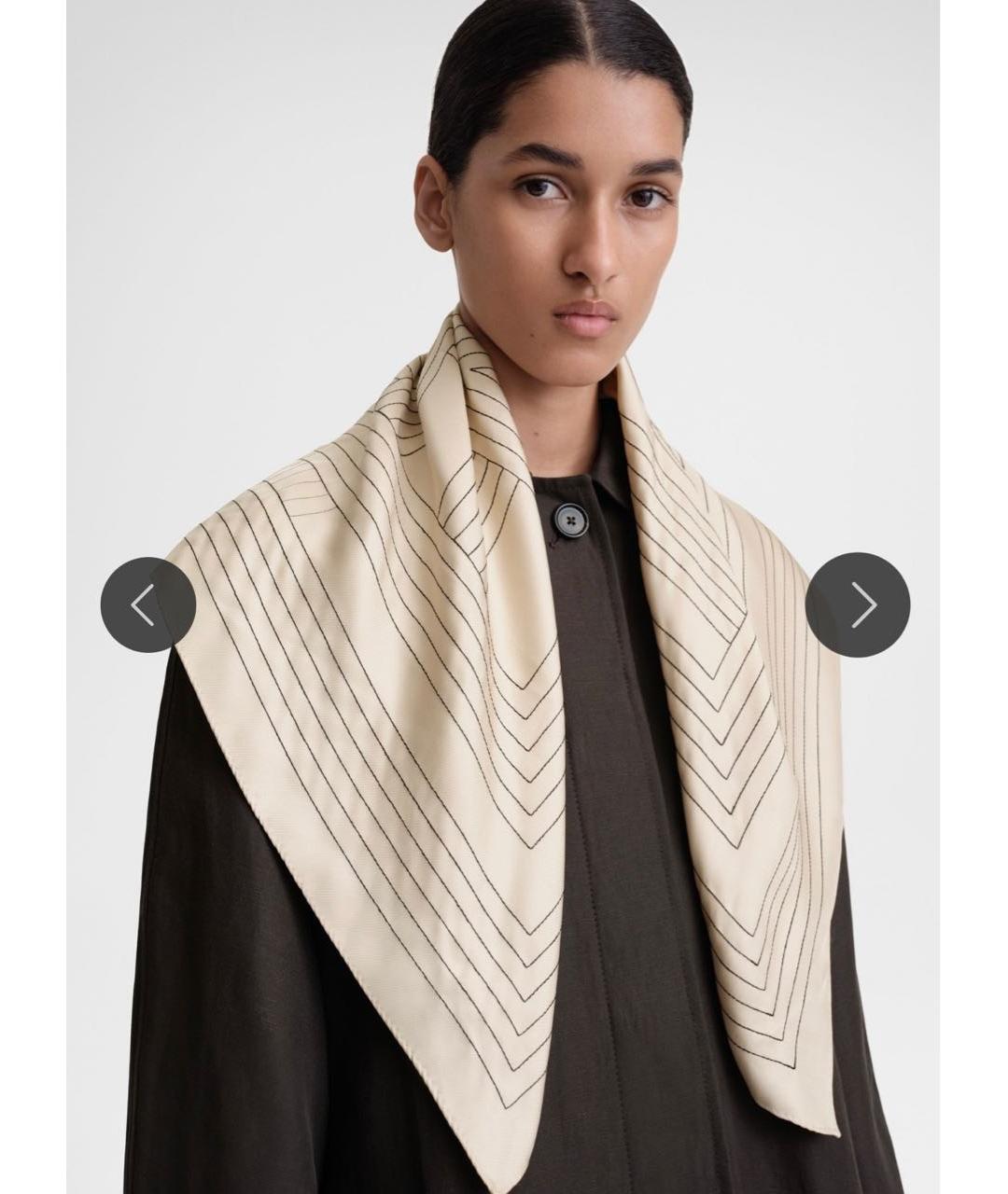 TOTEME Бежевый шелковый платок, фото 8