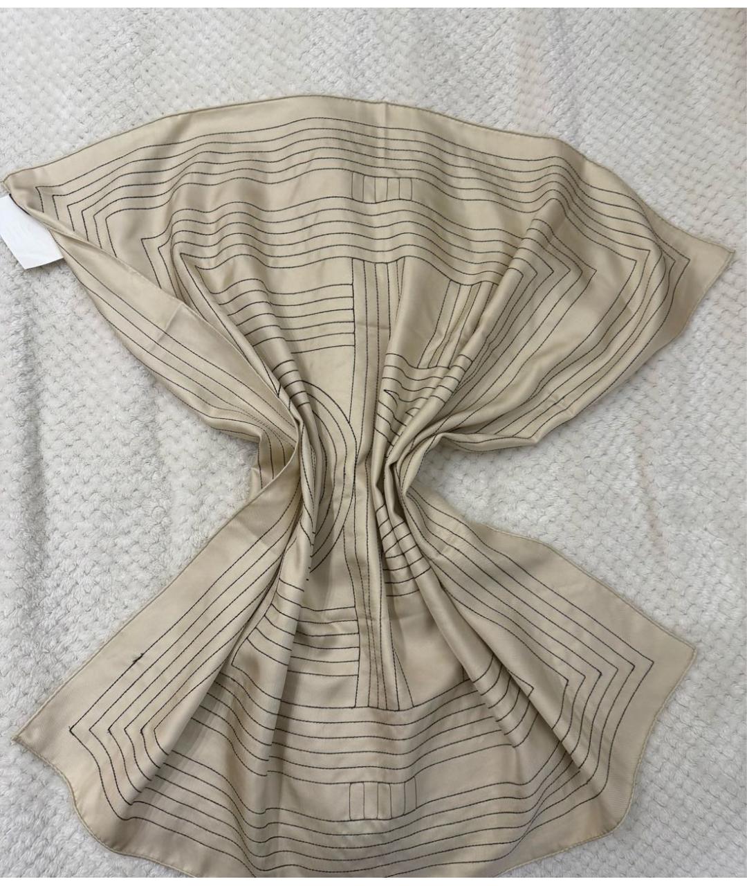 TOTEME Бежевый шелковый платок, фото 2