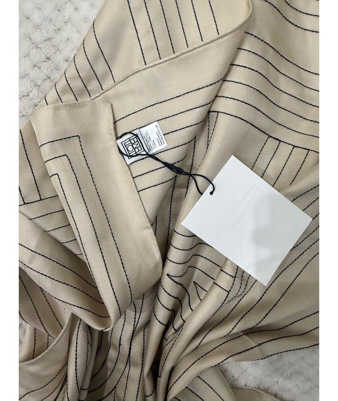 TOTEME Бежевый шелковый платок, фото 3